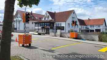 Provisorische Ampel an der Theresienstraße steht zum ersten Schultag