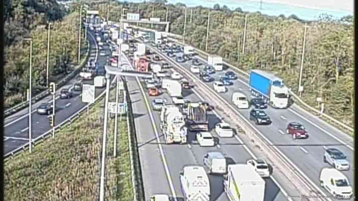 M60 and M56 long queues build up after two incidents