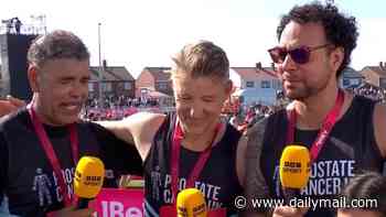 Chris Kamara's son fights back tears as Sky Sports legend opens up on health battle after completing Great North Run for charity