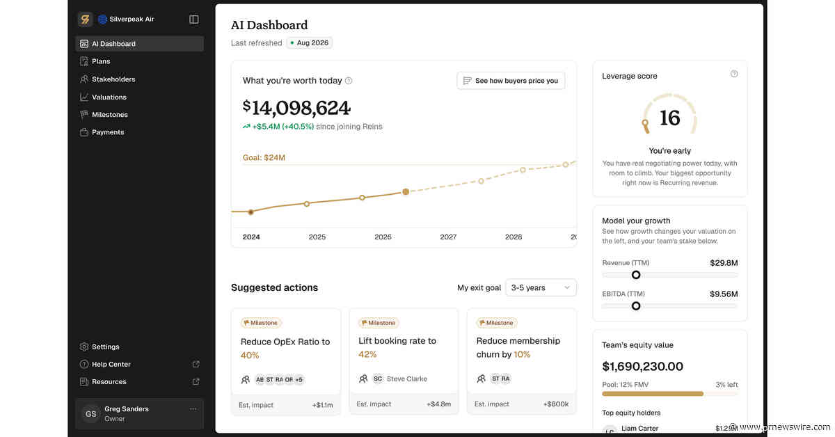 Reins launches Valuation to help contractors know and grow their business value