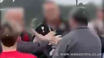 Adults and kids fight as junior Welsh football match erupts in chaos