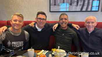 Andy Burnham, Ben Shephard, Chris Kamara and Peter Reid have breakfast together in Gateshead