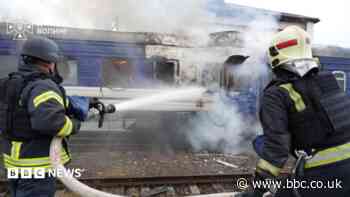 Russia hits Ukrainian train shortly after Boris Johnson and top European officials leave station