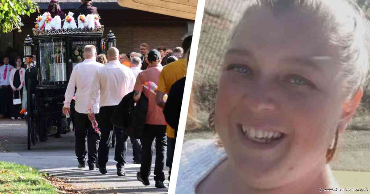 Mourners line the streets as 'party queen' who died in North East house blaze laid to rest