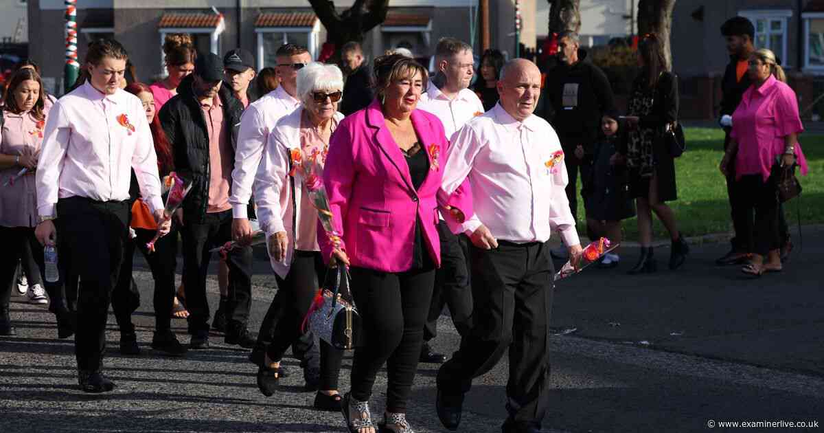 Heartbreaking scenes as mourners line streets for funeral of mum 'everybody loved'
