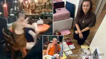 Thai Buddhist monk who was caught on temple CCTV having sex with his lover confesses to two-year relationship - as cops discover haul of jewellery and cash worth £5million