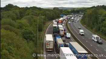 M62 traffic as drivers face five-mile queues near Rochdale