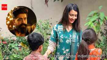 Radhika Pandit shares Ganesh Chaturthi pictures with kids, fans ask ‘Where is Yash?’