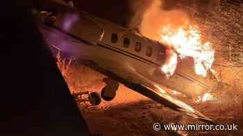 Private jet carrying singer and 7 others crash-lands in Brazil and bursts into flames