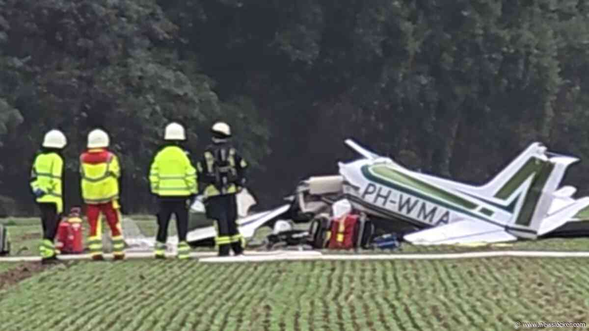 Eerste beelden: drie doden na crash Nederlands vliegtuig in Duitsland