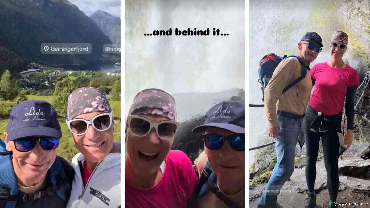 Maria Höfl-Riesch und ihr Freund unternehmen waghalsige Wasserfall-Wanderung