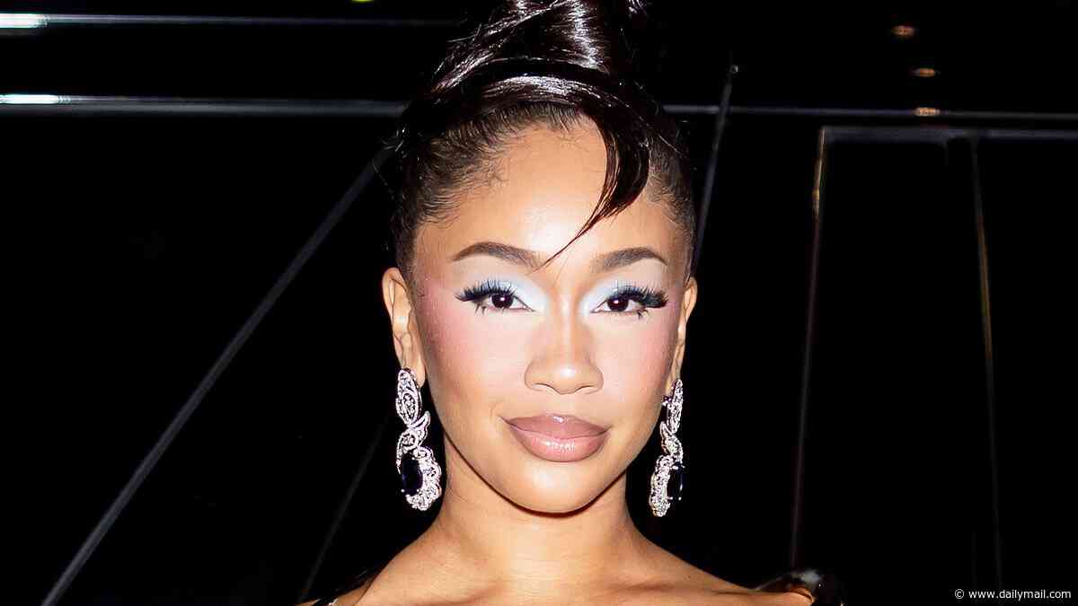 Saweetie shocks fans in a painful-looking metal thorn ensemble as she attends the Grace Ling fashion show in New York