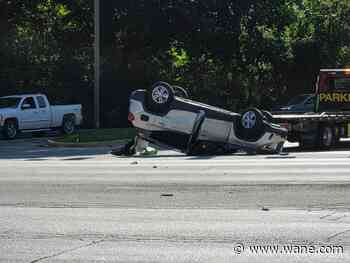Car flips in front of Lutheran Hospital in southwest Fort Wayne