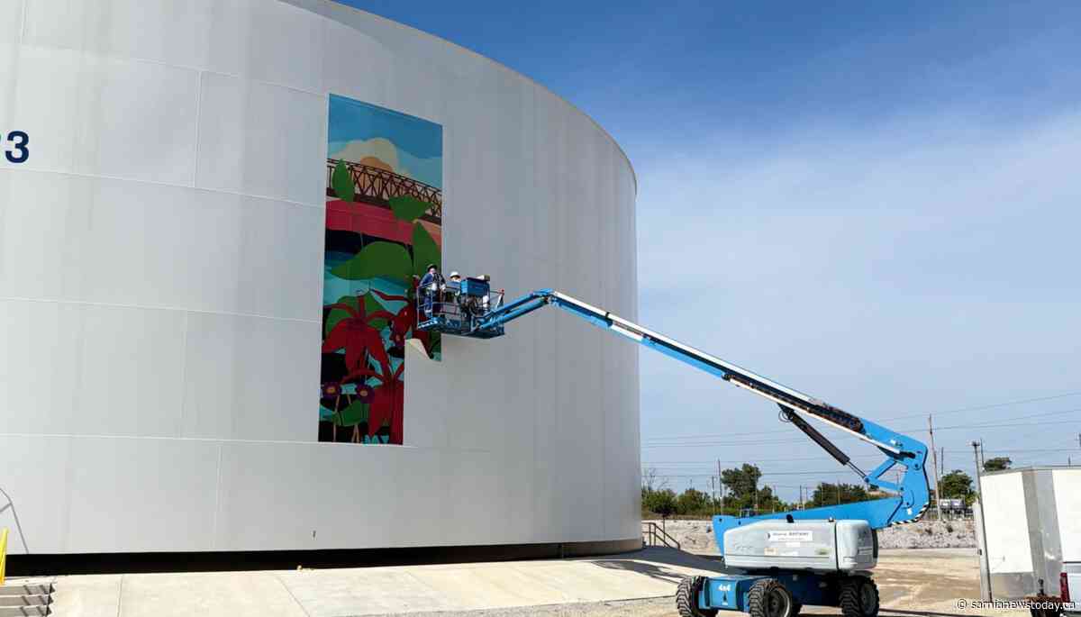Sarnia-themed mural installed on Imperial tank