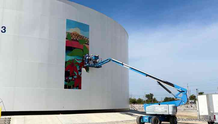 Sarnia-themed mural installed on Imperial tank