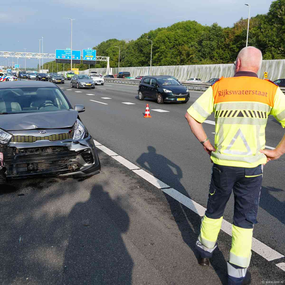 Drukte in Zwolse avondspits door kop-staartbotsing A28