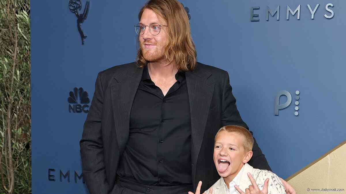 A Knight of the Seven Kingdoms' Peter Claffey and Dexter Sol Ansell, 11, lead the British and Irish arrivals at the Emmys after the Game Of Thrones spin-off received nine nominations