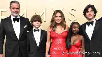 Mariska Hargitay, 62, twins with daughter, 15, as Emmys 2026 host poses with husband Peter Hermann and kids on rare red carpet