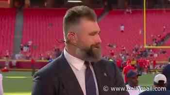 Jason Kelce calls out ESPN colleague for being 'no-show' at Travis and Taylor Swift's wedding live on air