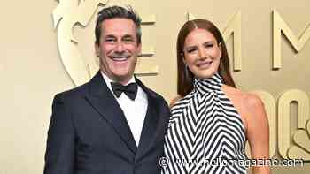 Jon Hamm's pregnant wife, Anna Osceola, debuts growing baby bump on star-studded Emmys date night