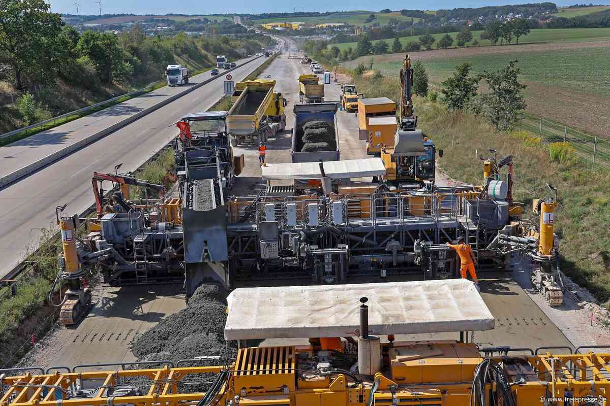 A4-Baustelle bei Glauchau: Schlussspurt für tonnenschwere Maschine