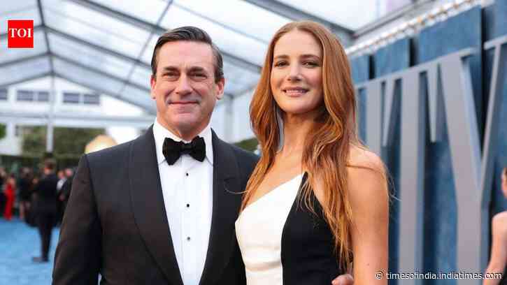 Jon Hamm and Anna Osceola show off the baby bump for the first time at the Emmys 2026