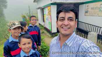 27-year-old Harshit Sanguri walks through a forest to teach 9 kids at a remote Uttarakhand school