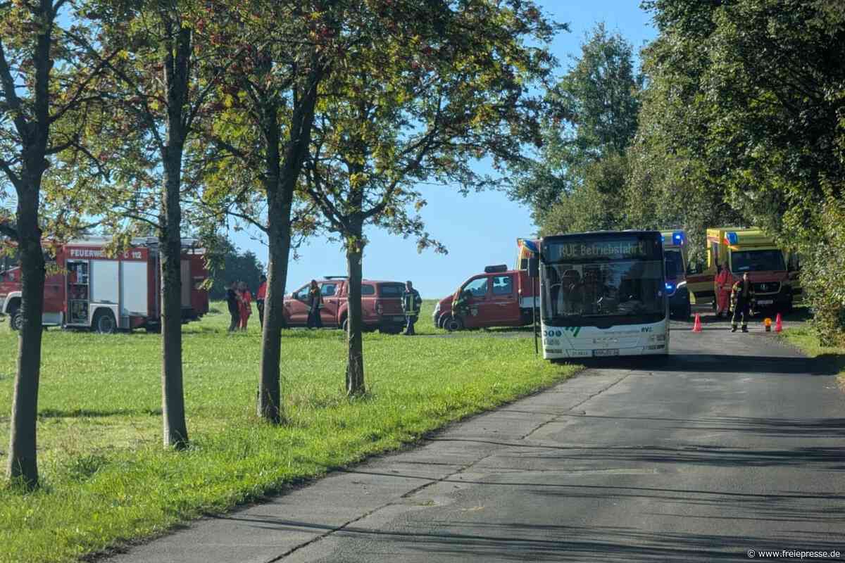Großeinsatz im Erzgebirge: Vorfall mit Linienbus am Dienstagmorgen