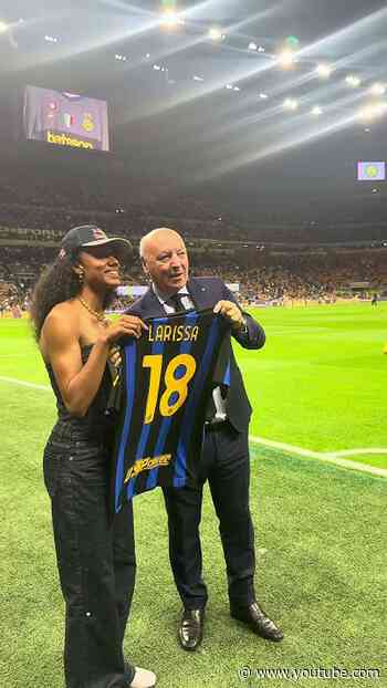Long jump champion Larissa Iapichino is our guest at San Siro 🖤💙 @redbull