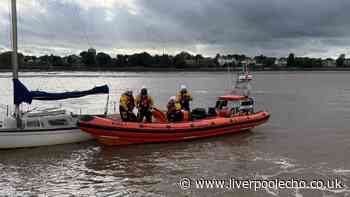 Eight hour rescue after unmanned boat drifts into Mersey