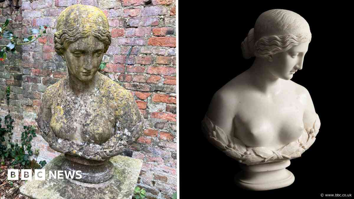 Rare marble sculpture mistaken for garden ornament