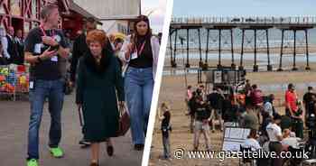 Harry Potter star Imelda Staunton snapped in Saltburn during filming for Netflix series