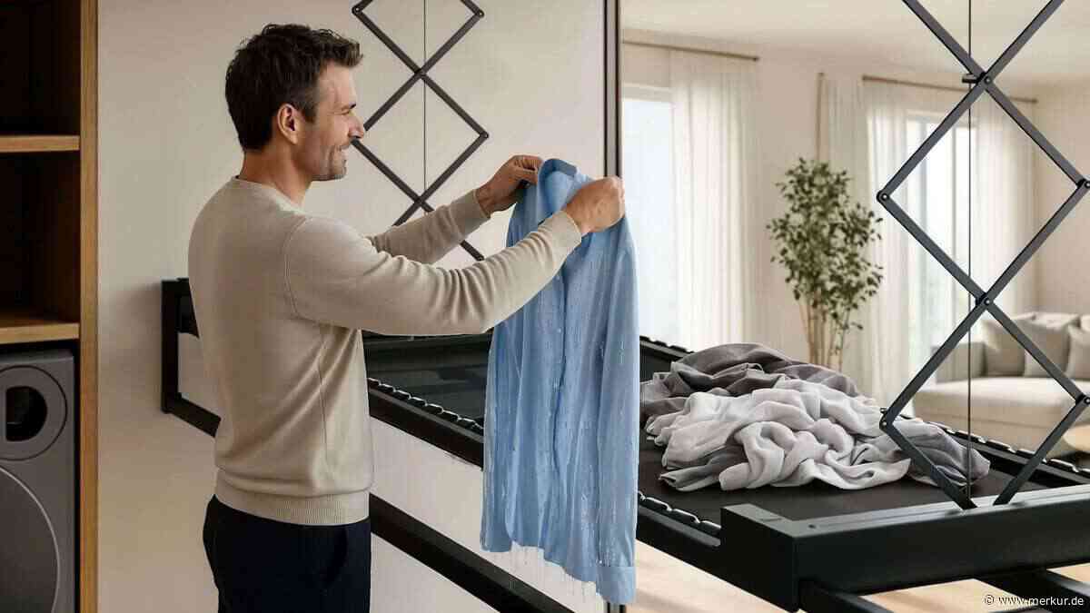 Kein Platzproblem mehr in der Wohnung: Neuer Wäscheständer hängt von der Decke