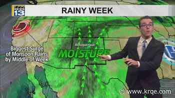 Many monsoon storms and cooler conditions around New Mexico