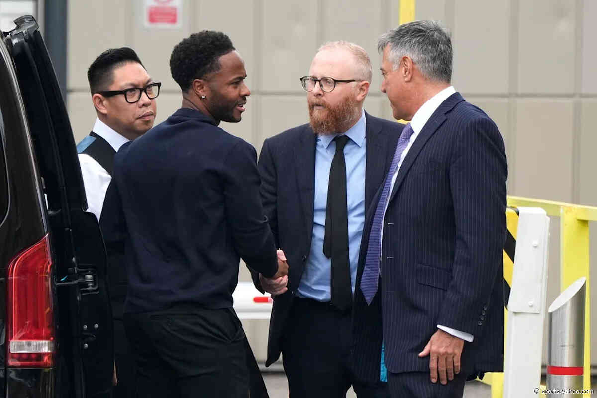 Raheem Sterling arrives at court after being charged with dangerous driving