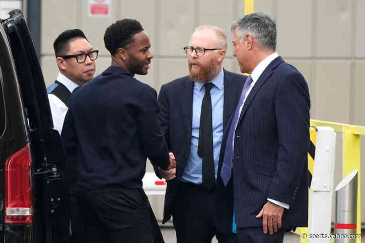 Raheem Sterling arrives at court after being charged with dangerous driving