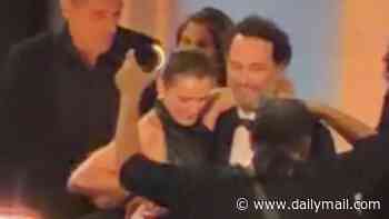Keri Russell seen chiding partner Matthew Rhys in awkward behind the scenes footage after he snubbed her in Emmys speech TWICE