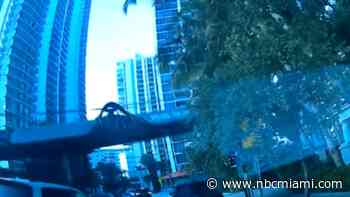Dramatic dashcam video shows fall of drill rig and driver's escape in Brickell
