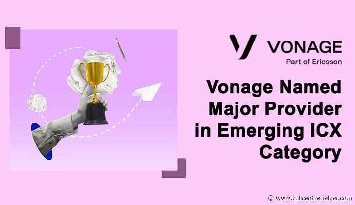 Vonage Named Major Provider in Emerging ICX Category