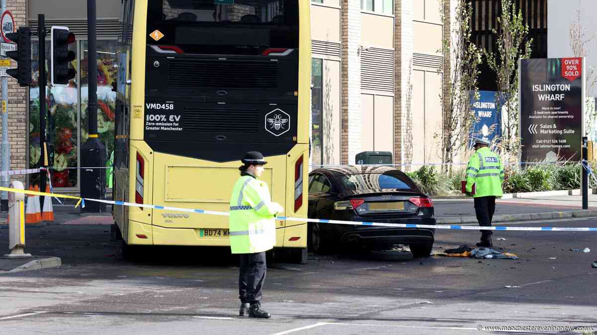Three injured in Great Ancoats Street crash involving bus and car