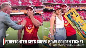 Mo. firefighter surprised with Super Bowl tickets during ESPN broadcast