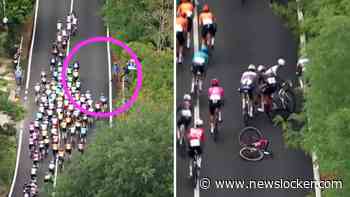 Pijnlijk: toeschouwer trapt bidon terug naar peloton en ontketent valpartij in Ronde van de Abruzzen
