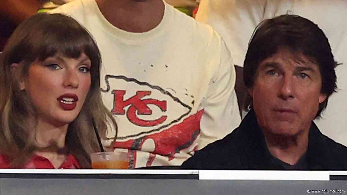 Taylor Swift fiddled with her diamond wedding rings from husband Travis Kelce after sitting next to Tom Cruise