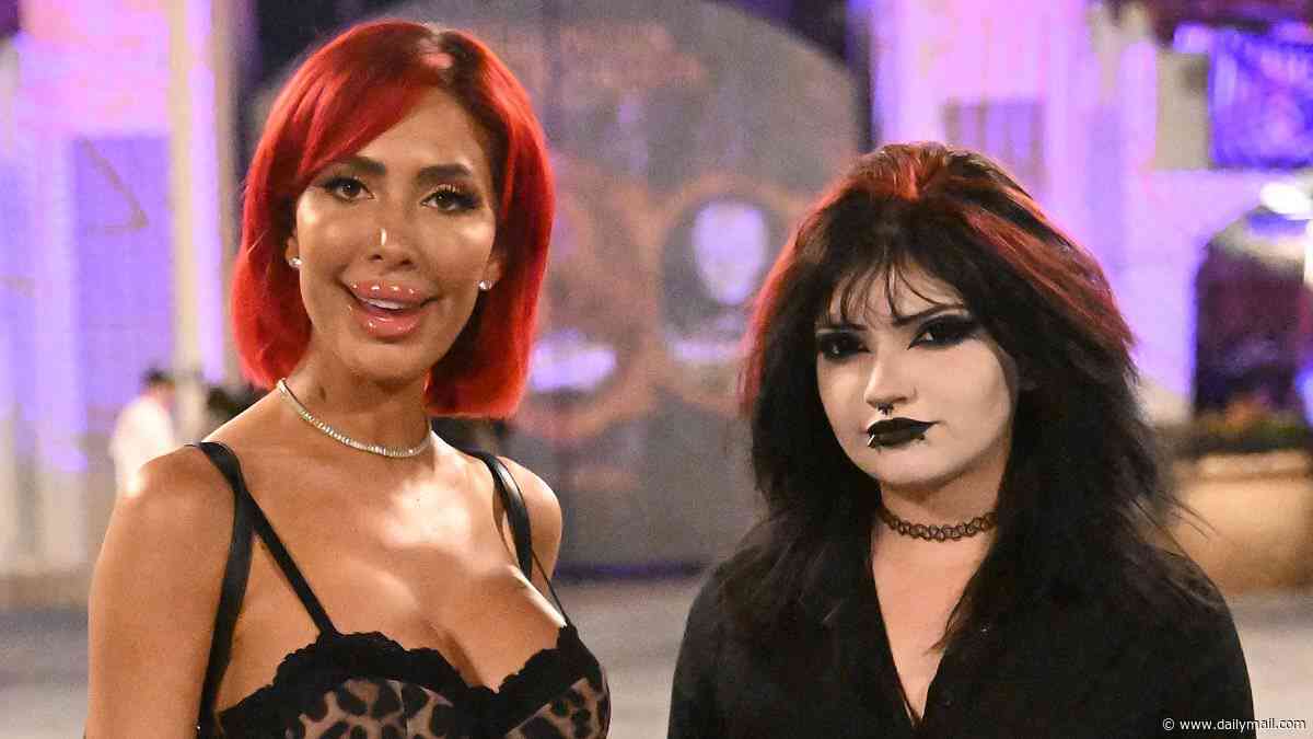 Farrah Abraham's goth daughter Sophia, 17, shows off her tattoos and piercings at Halloween event