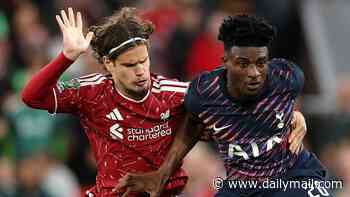 Carabao Cup third round LIVE: Spurs denied by superb save at Liverpool, Arsenal lead Ipswich