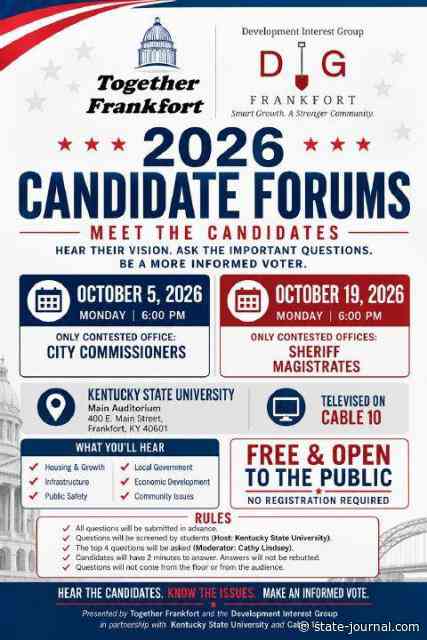 Two candidate forums planned next month