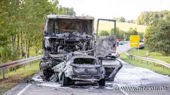 Frontalcrash auf der B2: 71-Jähriger stirbt nach Überholmanöver – Lkw-Fahrer rettet sich aus brennender Kabine