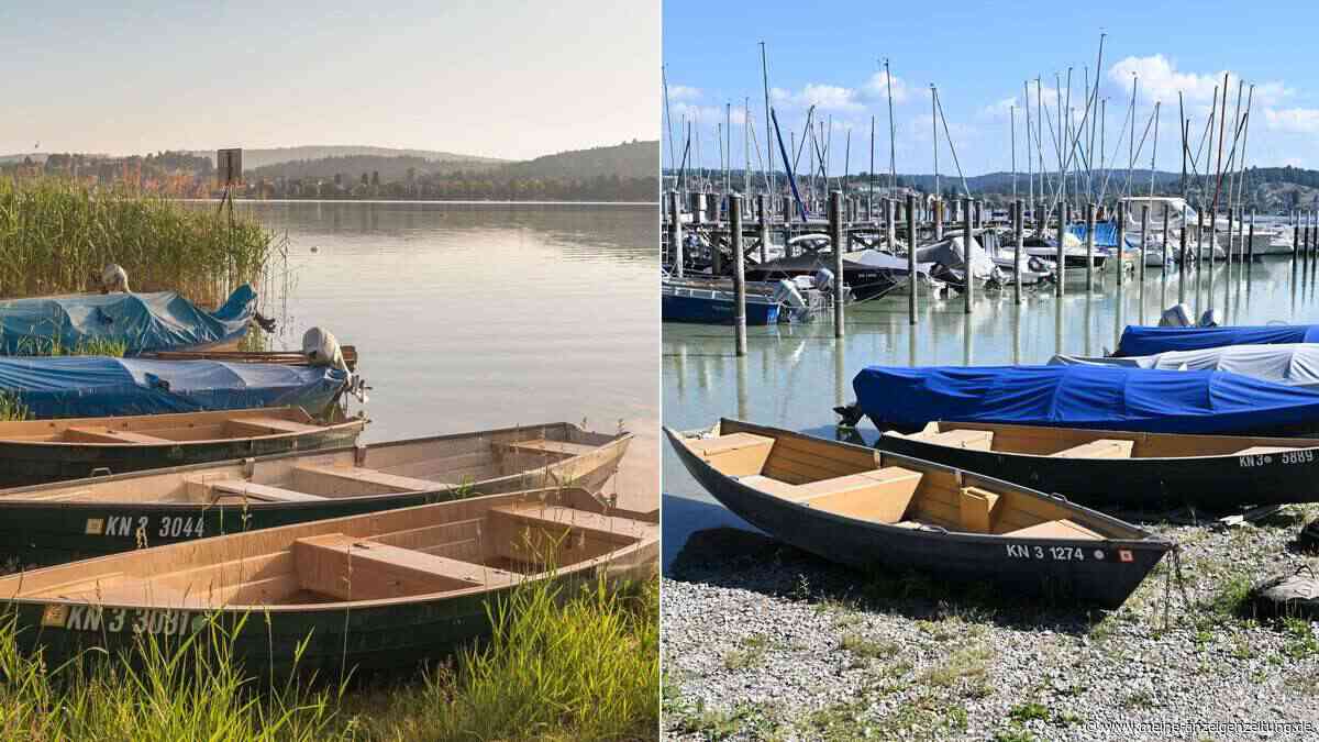 Bodensee nach Dürre-Wochen auf Rekordtief: Vorher-Nachher-Bild zeigt großen Unterschied