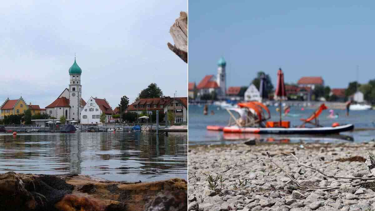 80 Zentimeter unter Normalniveau: Bodensee wegen Dürre auf Rekordtief – Pegel in Lindau drastisch gesunken