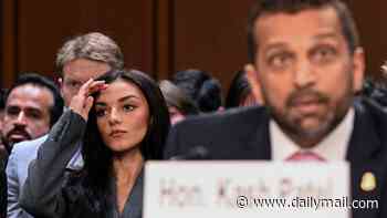 Explosive moment Kash Patel demands hearing end NOW after confrontation over drinking habits and girlfriend's SWAT security... as she looks stone-faced next to him